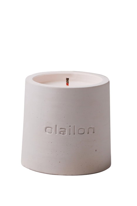 Aberto Design Vela de Hormigón Blanca Vainilla / Rosa 8.5 cm x 8 cm